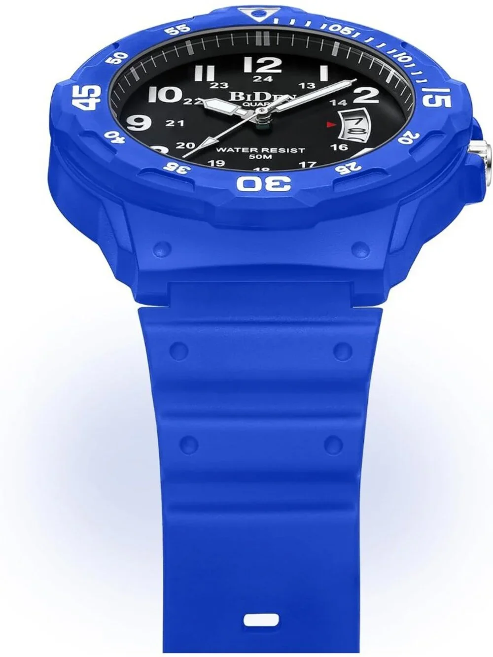 Men's Blue Buckle Crosshair Analog Quartz Waterproof Luminous Wrist Round Watch